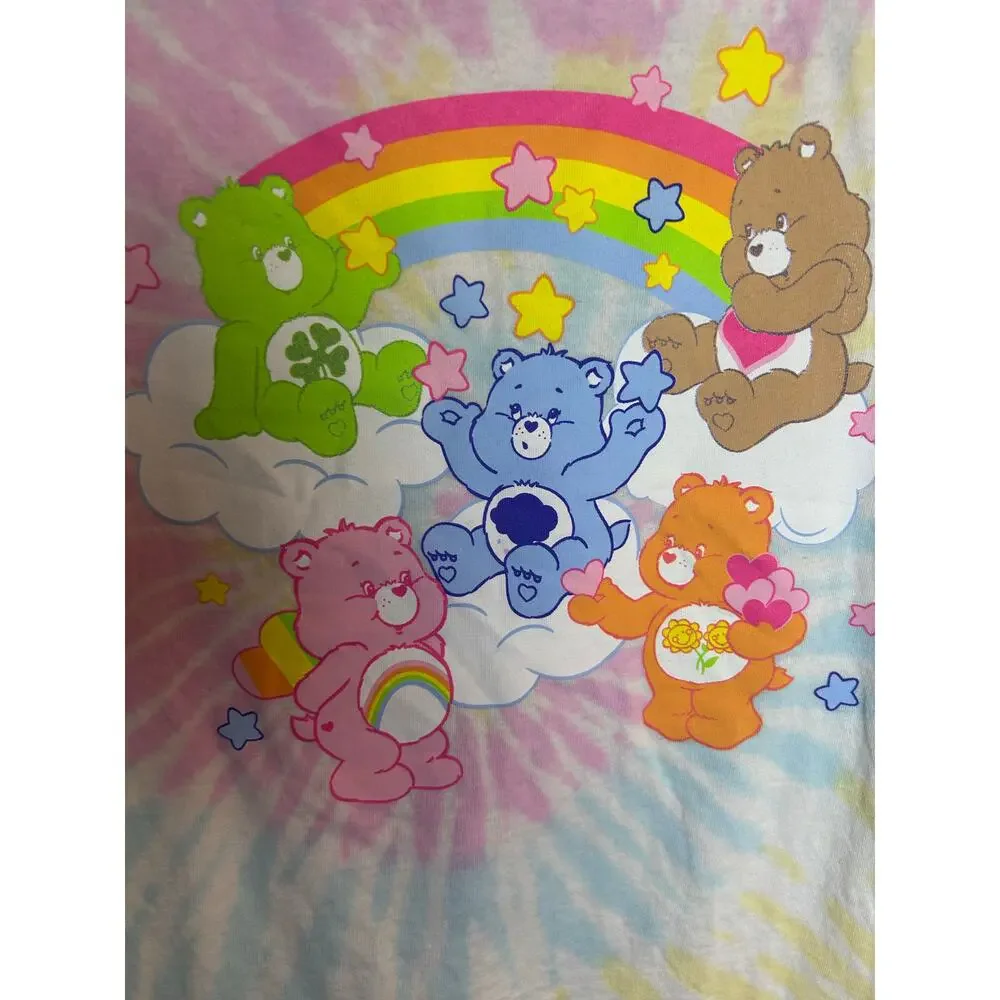 Care Bears Women Unisex Graphic Tee Size Medium M Pastel Tiedye - Picture 2 of 6
